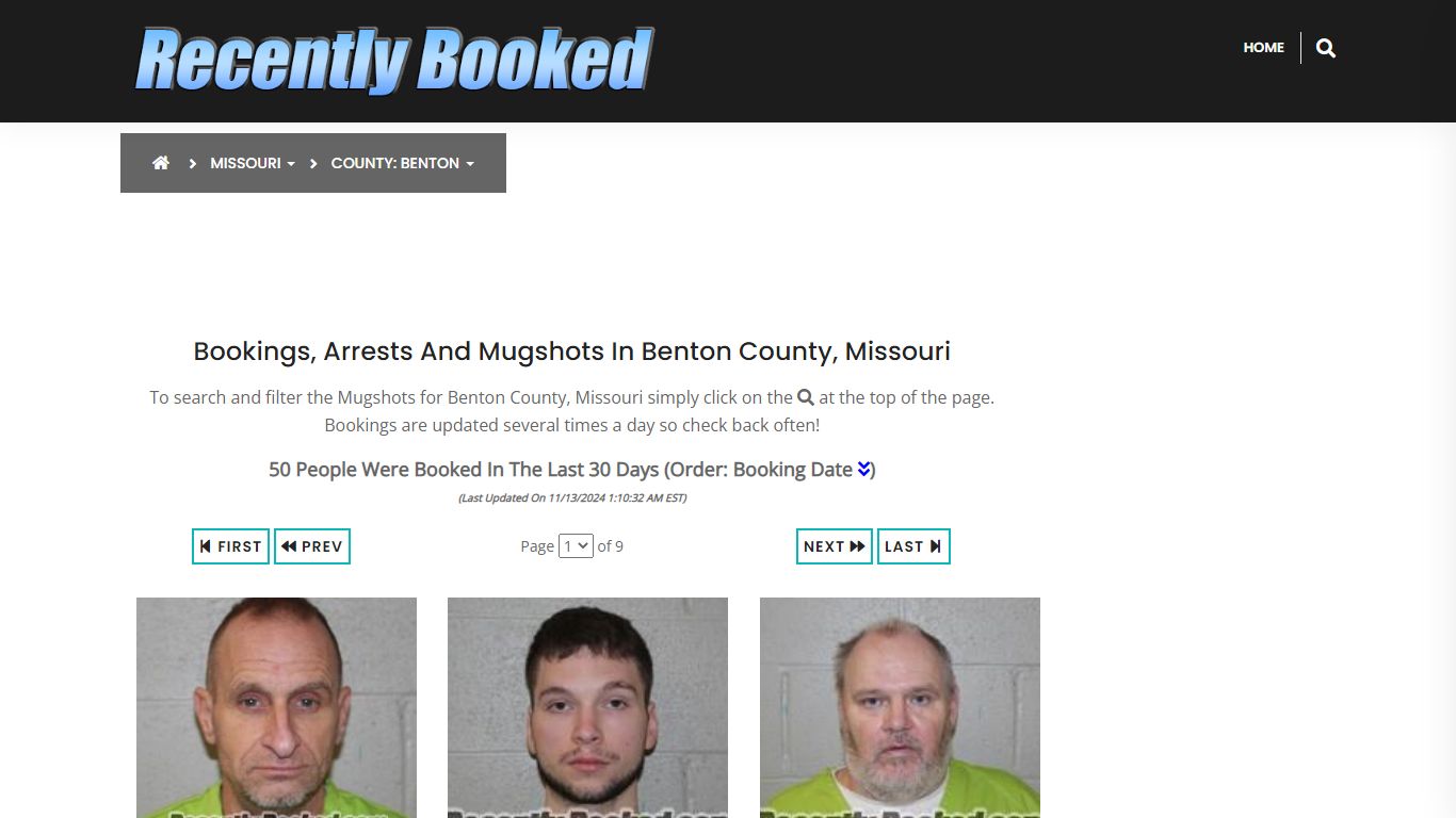 Bookings, Arrests and Mugshots in Benton County, Missouri - Recently Booked