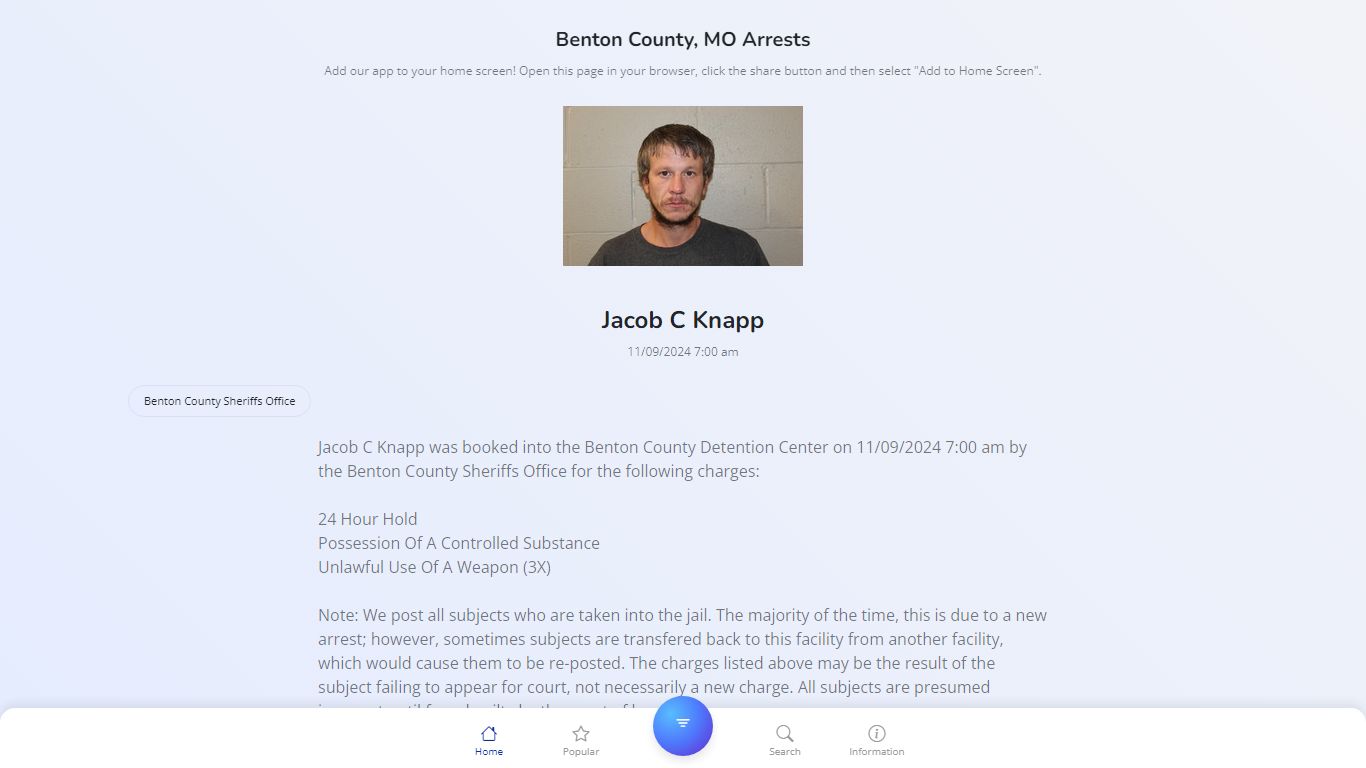 Benton County, MO Arrests | Public Jail Records